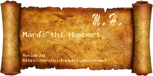 Maróthi Humbert névjegykártya